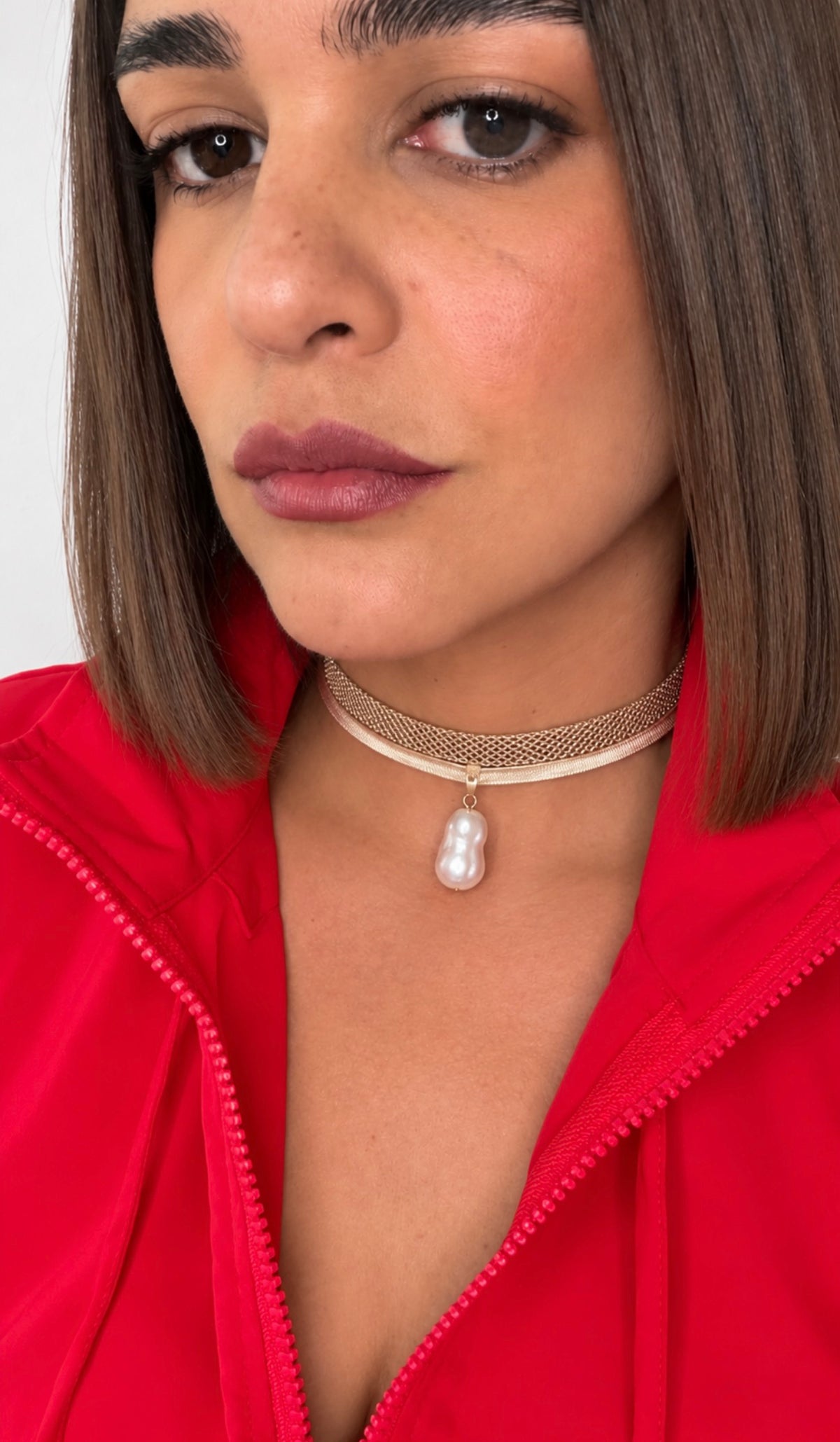 Choker Perla Dorada